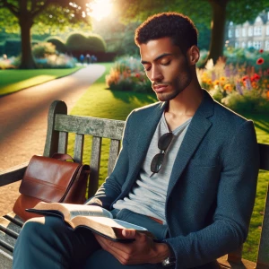 Central Figure**: A biracial male with a gentle yet contemplativ...