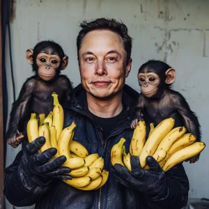 Elon Musk,Stealing bananas for his astronaut monkeys, GTA style