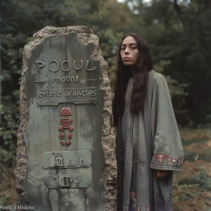 A realistic faded film photograph from 1968 of a beautiful, frec...