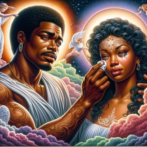 Ensure that the image distinctly represents both Jesus Christ an...