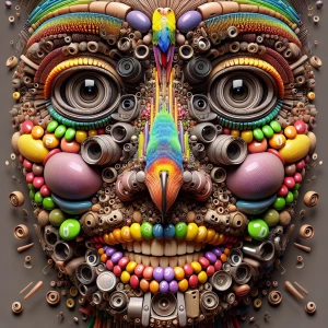 Generate an 8K UHD, hyper-realistic 3D image of a face with came...