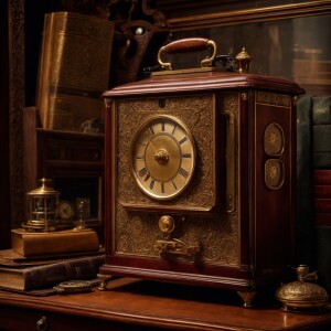 Design an image showcasing a curated selection of historical art...