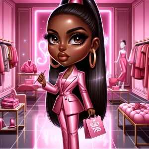 Create an image of a caricature chibi-style African American exa...