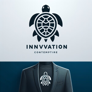 Design a sleek turtle logo that embodies the innovative spirit o...