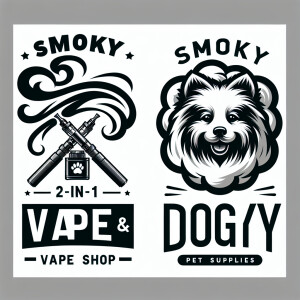 Логотип для вейп шопа и магазина зоотоваров 2 в 1 название Smoky...