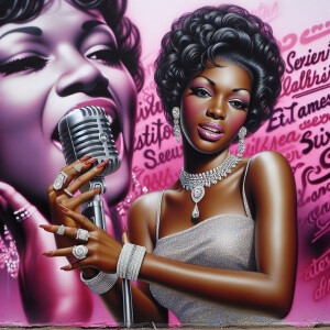 A digital realistic airbrush of an image of an African American...