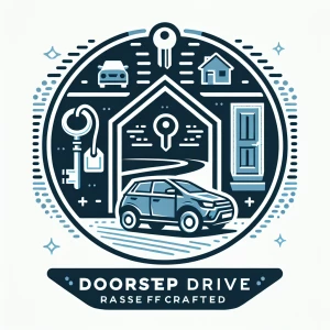 Create a visually appealing logo for Doorstep Drive, a convenien...