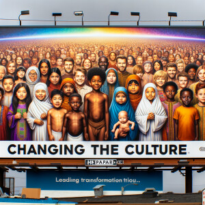 "Immerse yourself in a world of vibrant diversity and boundless possibility with HPAR! Our captivating hyper-realistic billboard features a colorful tapestry of children from all races, standing as a powerful backdrop to our message: 'HPAR CHANGING THE CULTURE'. Each child embodies the spirit of inclusivity and unity, illustrating our commitment to fostering positive change. As you witness this breathtaking scene, envision a future where acceptance and equality reign supreme. Join us in our mission to reshape the cultural landscape and build a world where everyone thrives. HPAR: Leading the way in transforming culture through diversity and unity."