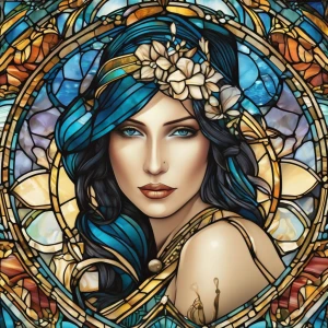 stained glass aquarius