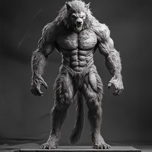 Lycan hairymuscles showing off full body view