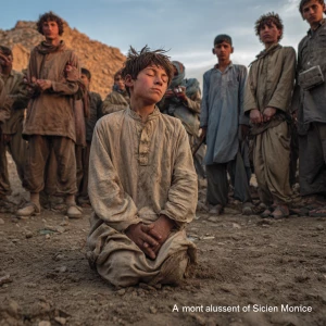 Title: "A Moment of Solace amidst Strife"

Foreground: A teenage...
