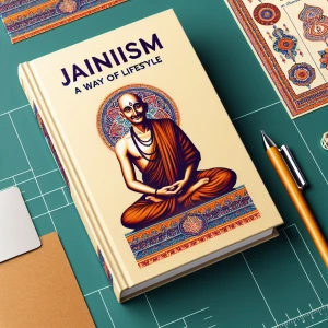 Mahaveer swami Image book cover with a quote that Jainism - A wa...