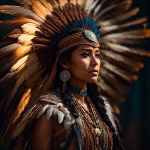 Create an 8K ultra-HD image showcasing a majestic Native America...