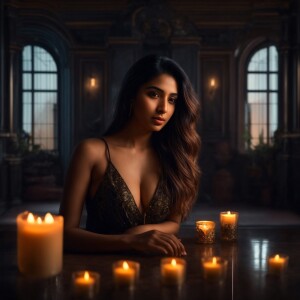 Design a digital portrait of a 25-year-old Indian Instagram infl...