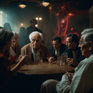 An elderly individual unexpectedly finds themselves engaged in a...