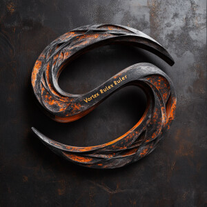 3d Text logo "Vortex Ruler" , modern, dark background