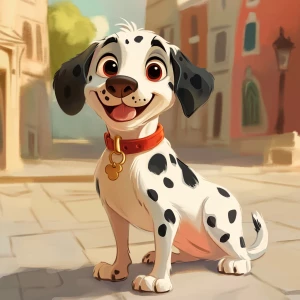 cute dog in disney style