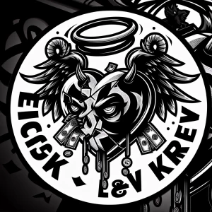 Design 10 circular logos for "FUCK LOVE KREW" featuring a styliz...