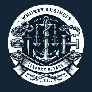 Design a sophisticated logo for a luxury boat named "Whiskey Bus...