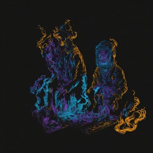 Create a hand-drawn sketch featuring a modern, high-contrast col...