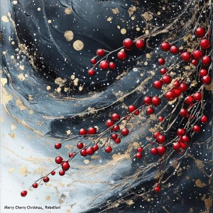 Create a visually striking Christmas-themed image featuring a sn...