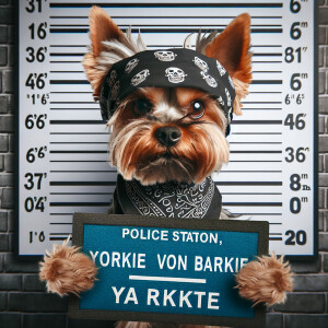 The setting is a police station in the booth for taking mugshots...