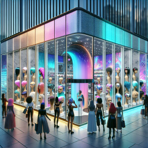 Create a cutting-edge beauty supply store specializing in futuri...