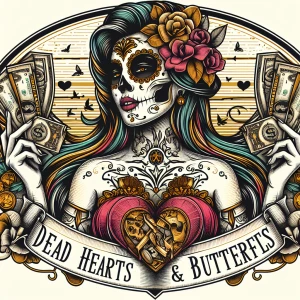 Shaped Logo
 brand name [Dead Hearts & Butterflies]
Anime logo
E...