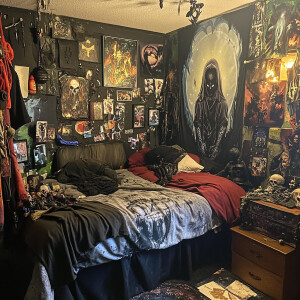 Portal to purgatory on the wall of my messy bedroom where Lady D...