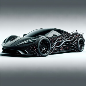 Design a Ford Mustang that has a symbiotic organism theme, makin...