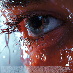 "A hyper-ultra-realistic close-up of a human face, focusing on t...