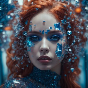 "Shattered reflections, haunted glass dolls."