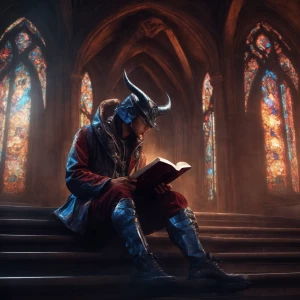 A digital airbrushed illustration of a beautiful Demon , sitting...