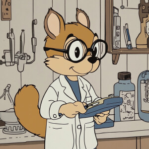 The cute squirrel at the doctor's --sref 1742554747