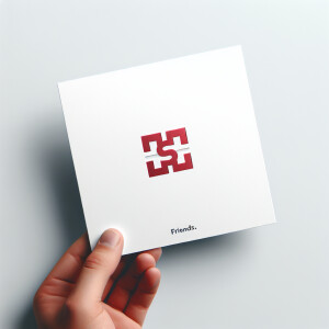 Hi. Draw a creative square postcard for friends with the Alfa Ba...