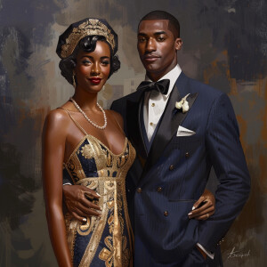 A stunning Hyper Realistic illustration of a Haitian Egyptian co...