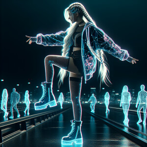 A beautiful girl named Leila with long white hair, she has two b...