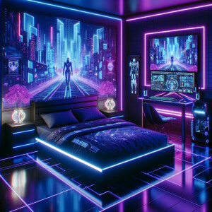 Cyberpunk bedroom ultra cool