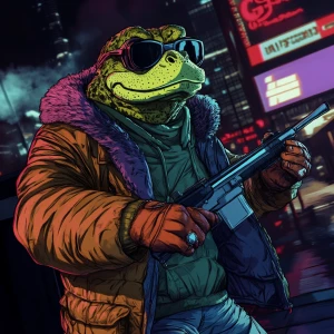 MEME PEPE in GTA art style — — highly detailed character portra...