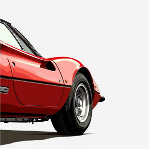 red sport car with white bg