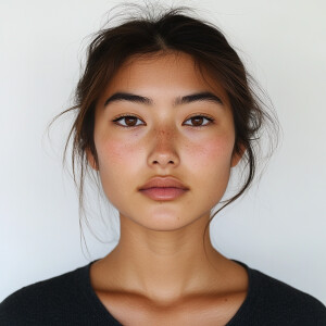 A 19-year-old woman with a combination of Japanese and Salvadori...