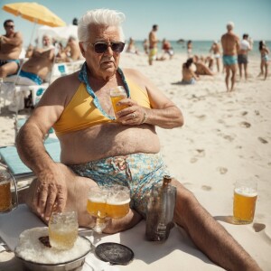 create a 90 year old elvis presley, old, fat, pot-bellied, weari...