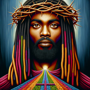 Create a re-realistic to face of an African-American Jesus Chris...