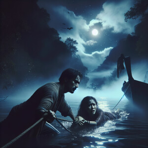 A guy and a girl drown in a lake. Something is pulling them to t...