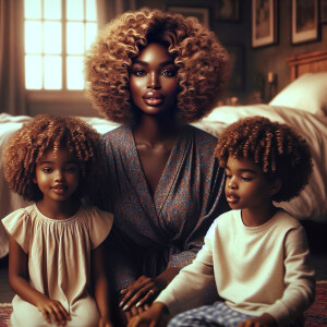 hyper realistic photo of a African American women full lips and...