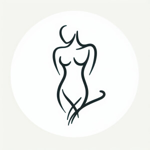 Line art woman body, thin delicate lines