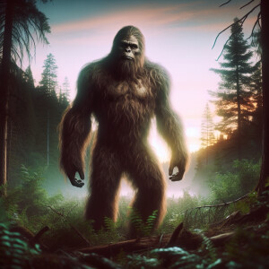 A towering humanoid with a gorilla-shaped head and covered in th...