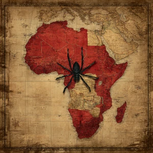 An image of a old yellowish map of the African continent show th...