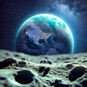an ant on the moon