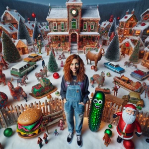 Photorealistic  photo of large  Christmas village taken by canon...